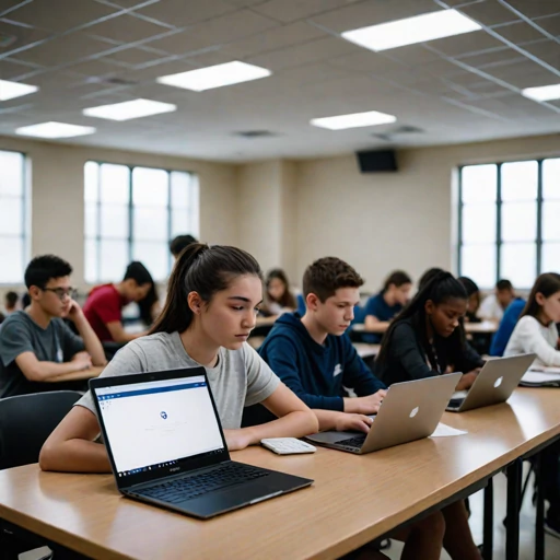 Schüler an ihren Laptops